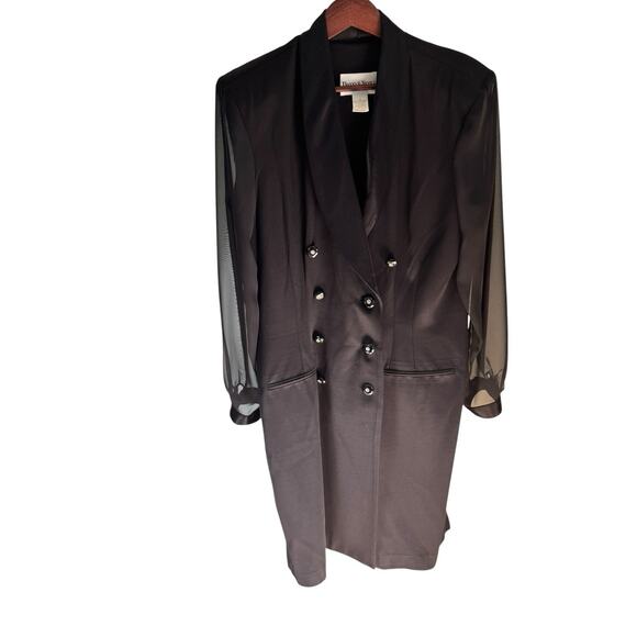 Vintage Danny & Nicole Women's Plus 16 Power 80s Double Breasted Blazer Dress - Picture 6 of 16